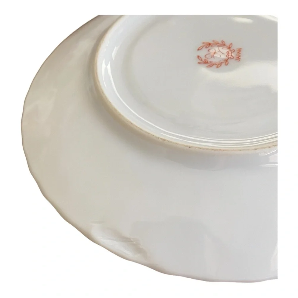 Antique Nippon Teacup and Saucer Hand Painted Pink Floral Gold Trim Fine China